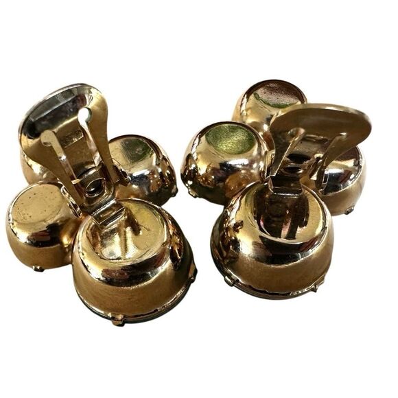 Vintage Bold Blue & Green  Clip-On Earrings - Picture 7 of 8